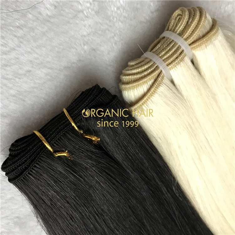 Best human hand tied weft #1Bcolor  VS human machine weft #60 color X117